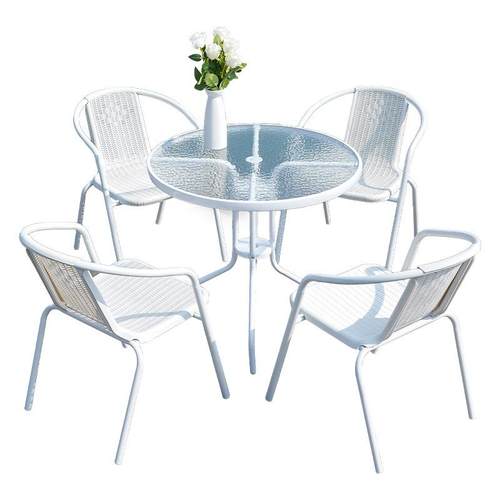 户外桌椅组合庭院休闲露天室外藤椅铁艺阳台小桌椅折叠茶几三件套