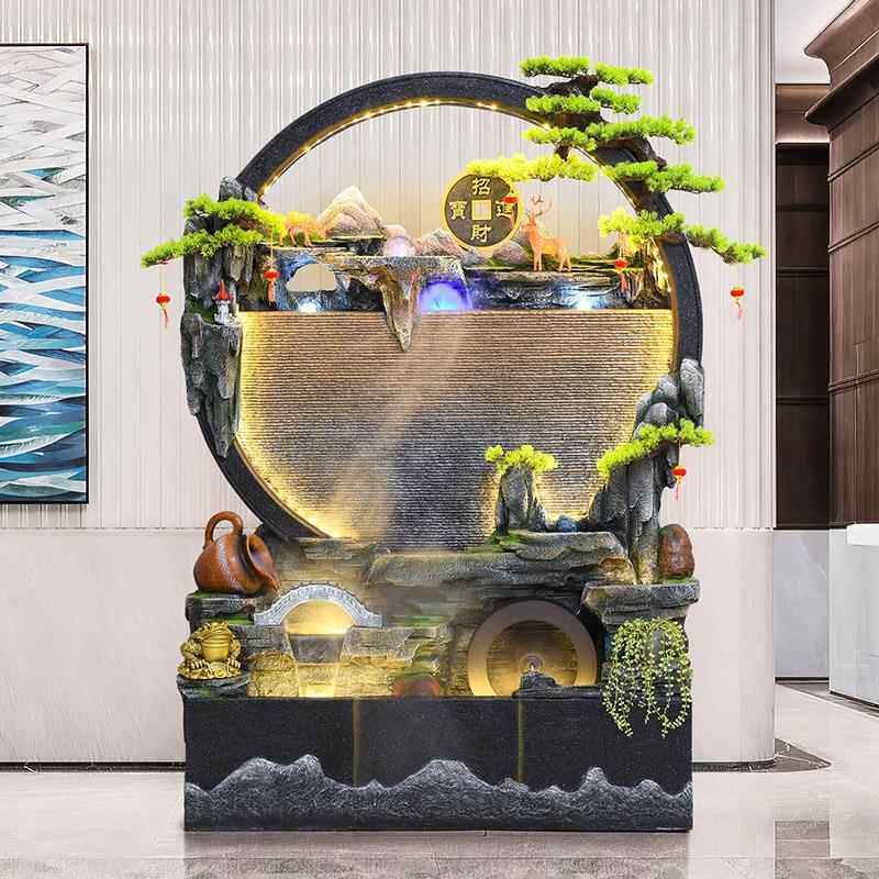玄关水幕墙流水墙屏风葫芦循环流水喷泉瀑布乔迁开业送礼招财摆件