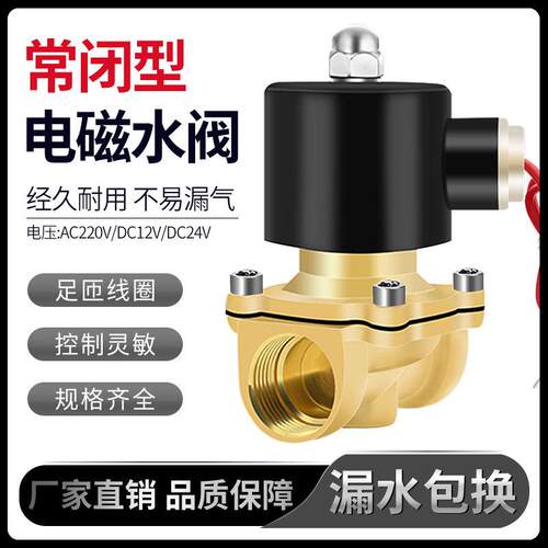 黄铜常闭款电磁水阀控制阀220v电动开关水阀24V进水排水电动阀12V
