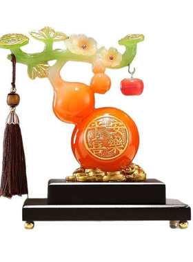 新中式称心如意仿玉葫芦摆件客厅玄关高档装饰品博古架高级感摆件