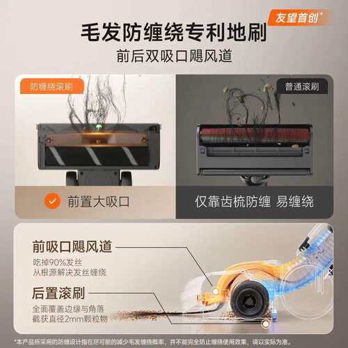 uwant友望吸尘器V400Pro自集尘洗【双倍集尘全链防缠】扫地除螨仪