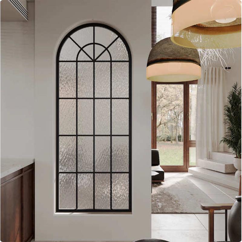 法式玻璃隔断复古奶油风拱形屏风客厅入户壁饰玄关遮挡装饰窗户