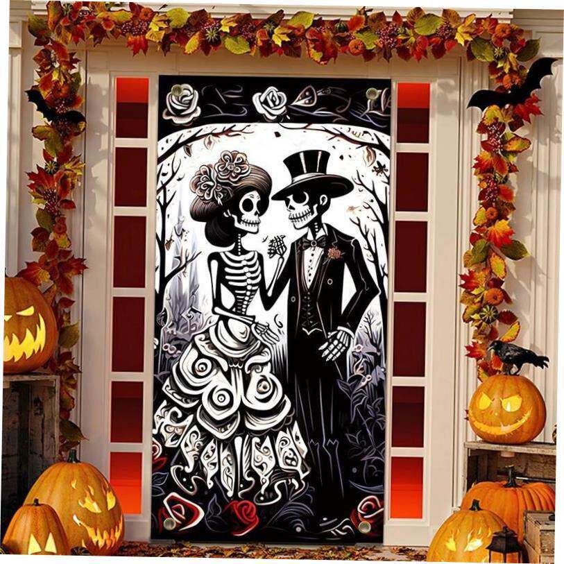 Halloween door width party decoration banner background万圣