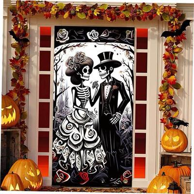 Halloween door width party decoration banner background万圣