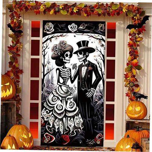 Halloween door width party decoration banner background万圣