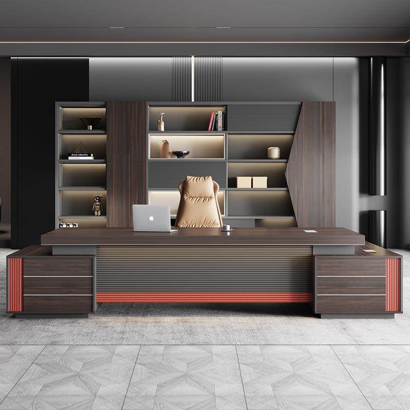 老板办桌档椅组合简约现代领董事公长办公室高主导管总FKX-LBZ-裁