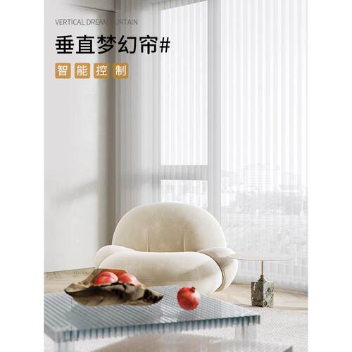 电动梦幻帘窗遮帘光直2024新款客厅阳台卧AL1004M8室纱帘垂直竖叶
