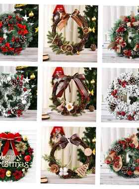 christmas decoration tree Garland doors hang wreaths 花环