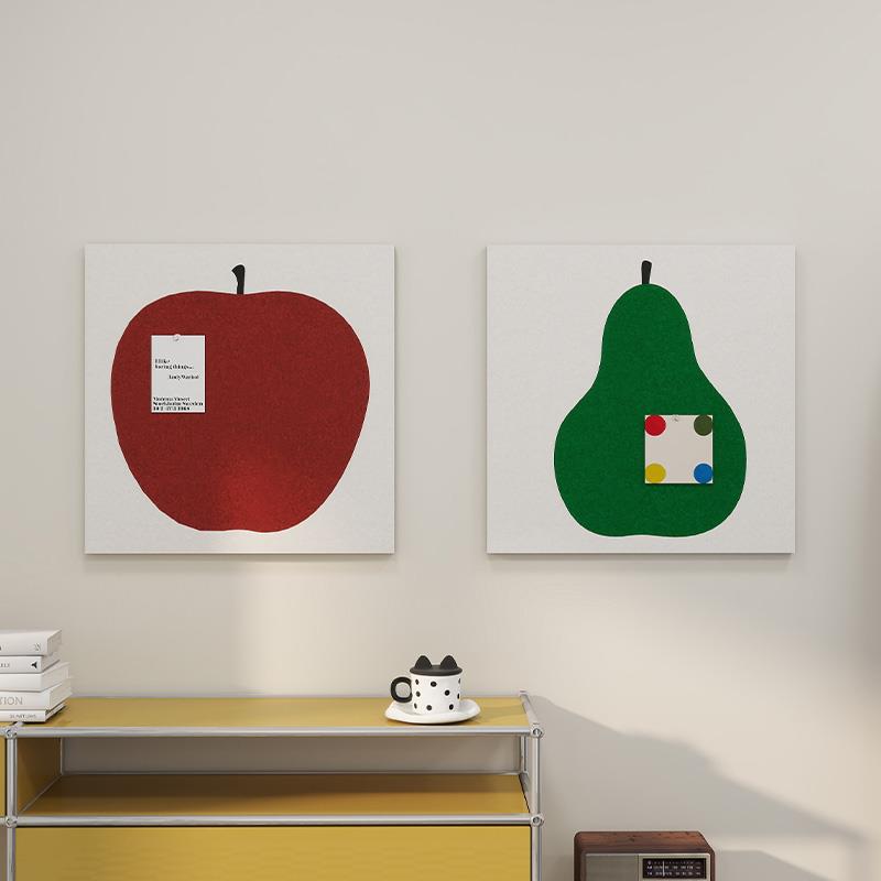 包豪斯毛毡客厅玄关装饰画小众餐厅水果油画高级感背景墙北欧挂画图片