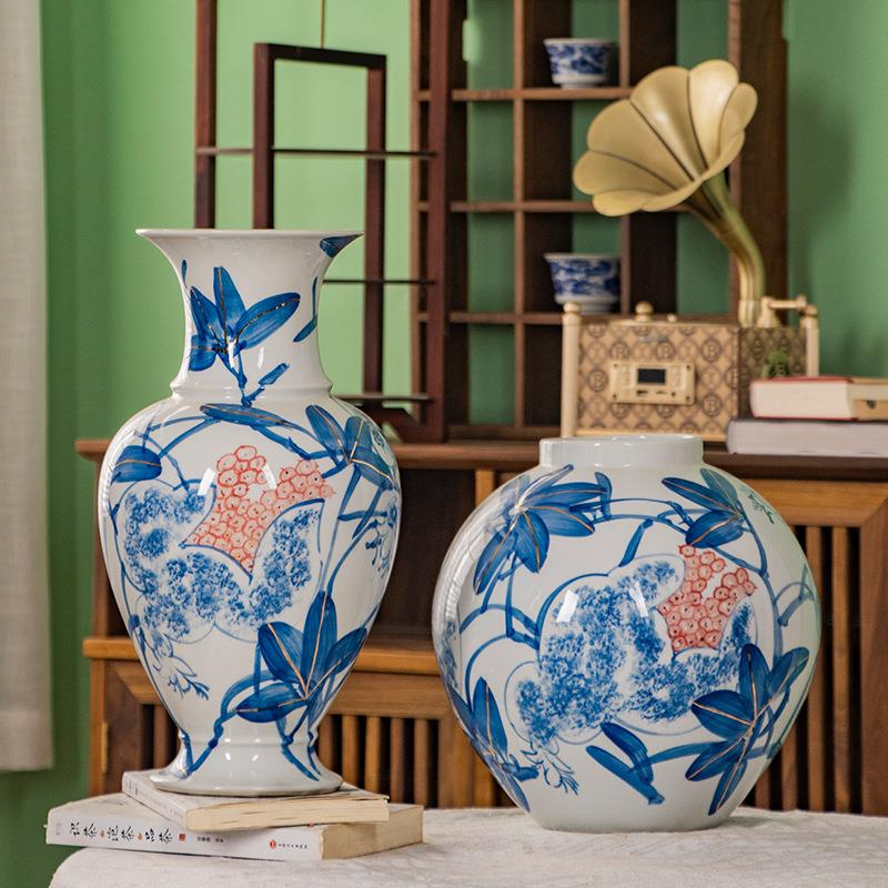 雨彤家居“手作瓷硕果累累" 青花瓷藏品 玄关客厅高级轻奢陶瓷花