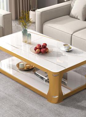 FN6钢化玻璃茶几客厅家用小户型简约现代长方形茶台铁艺办公茶桌