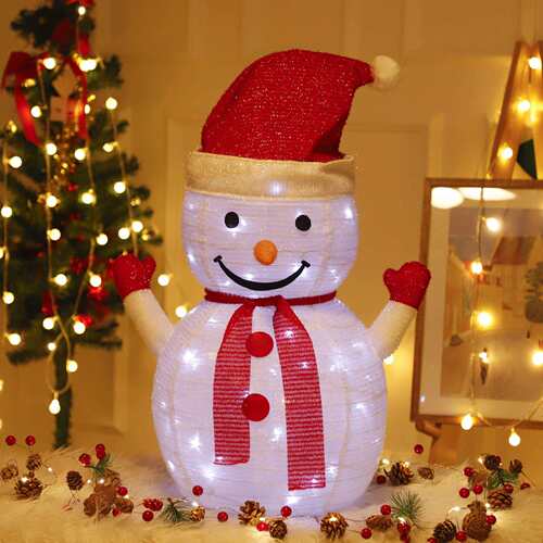 跨境折叠伸缩雪人灯户外防水圣诞节日装饰灯Snowman Decoration