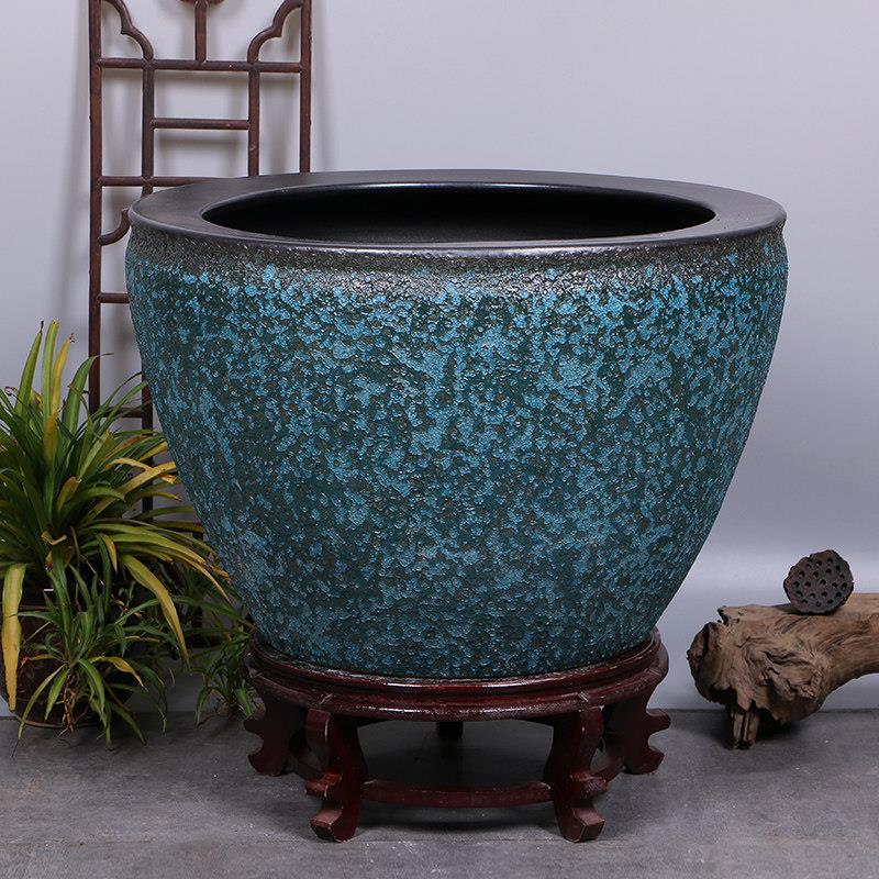 景德镇陶瓷庭院养鱼大缸鱼缸睡莲荷花盆缸大型特大号客厅水缸摆件