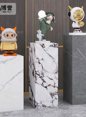 岩板立柱子大理石摆件底座入户门玄关增高展示台花架子客厅落地式