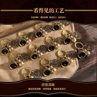 做旧黄铜手作挂件葫芦铃铛铜牌 十二生肖钥匙扣 厂家直供批发