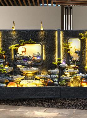 水幕流水屏风客厅假观公山喷墙泉酒2188店庭院景招财室落地装饰摆