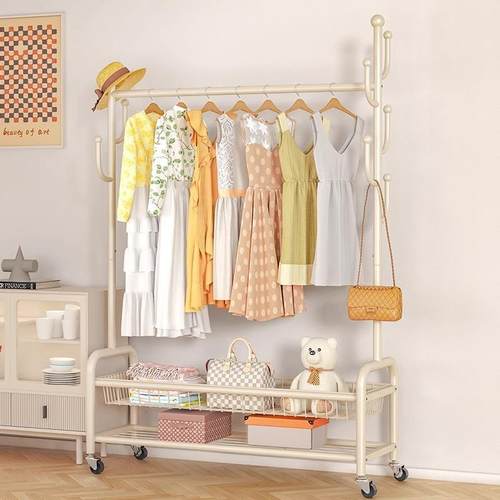 晾衣架落地立式家用可移动卧室衣帽架宿舍挂衣服架阳台简易挂衣架