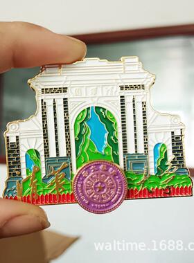 新款直销现货名校大学地标金属冰箱贴烤漆旋转冰箱贴旅游记念工艺