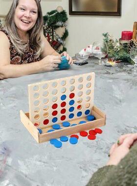 Wooden 4 in A Row Game Foldable Line Up 4 Game Connect The