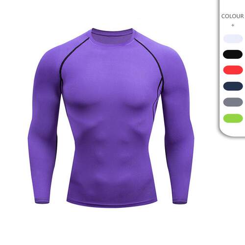 Tight fitting men's long sleeved sports suit top, running