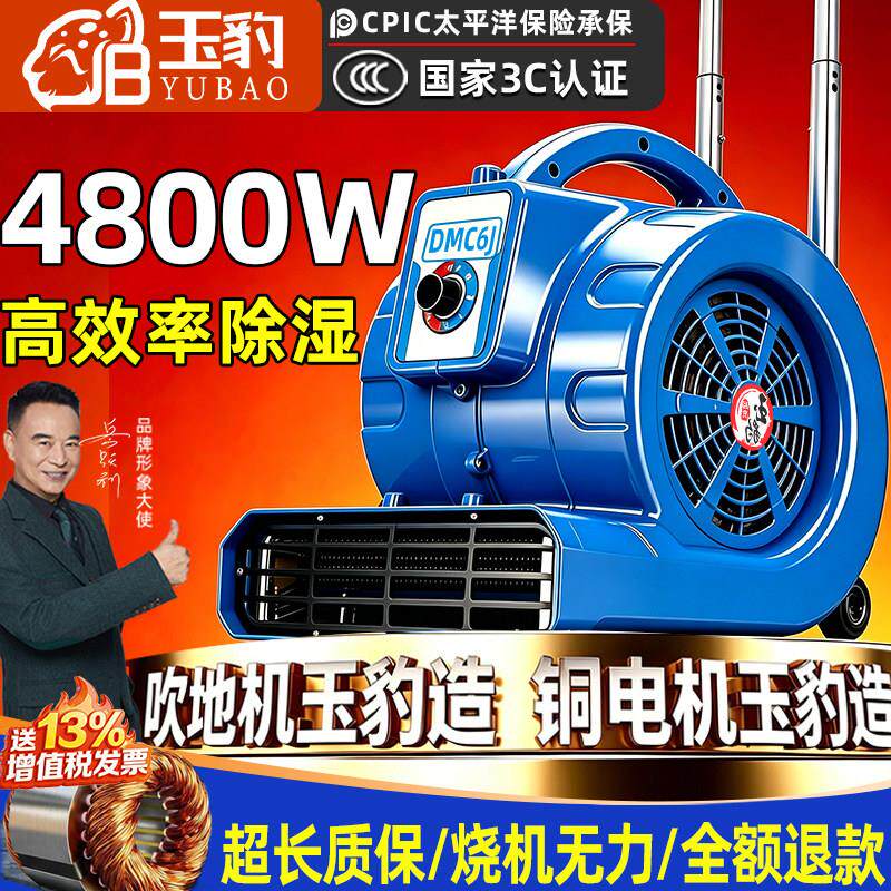 玉豹品牌超大功率吹地机 4800W变频调速吹地机商用家用除湿除臭