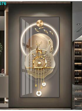 现代轻奢玄幻晶瓷装NWA饰画正对道门走门廊过壁画竖版户玄入关挂