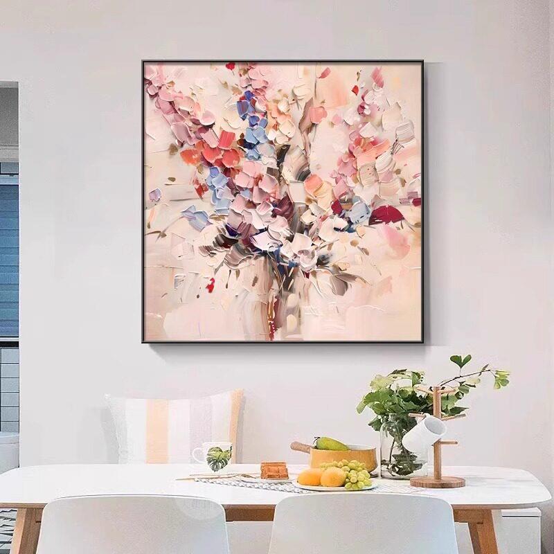 溥畔年 抽象餐厅餐桌客厅沙发背景墙装饰画植物花卉餐厅挂画广场