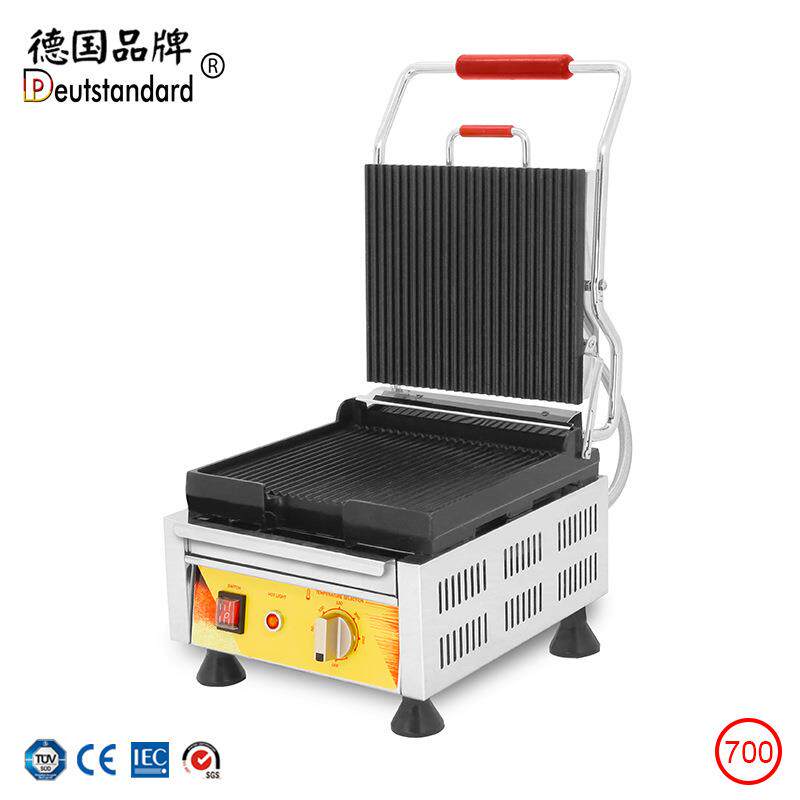 压板扒炉新款豪华版电热商用帕尼尼三明治机铸铁搪瓷不锈钢NP-700