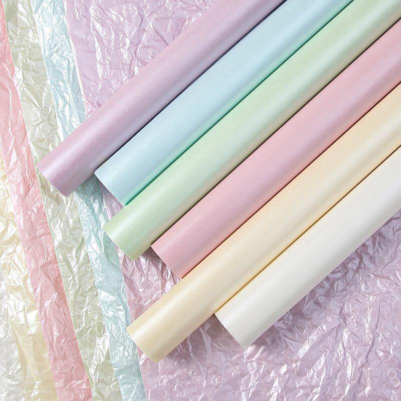 渐变珠光雪梨纸花束包装拷贝纸花店花艺内衬手揉纸diy防水雪梨纸