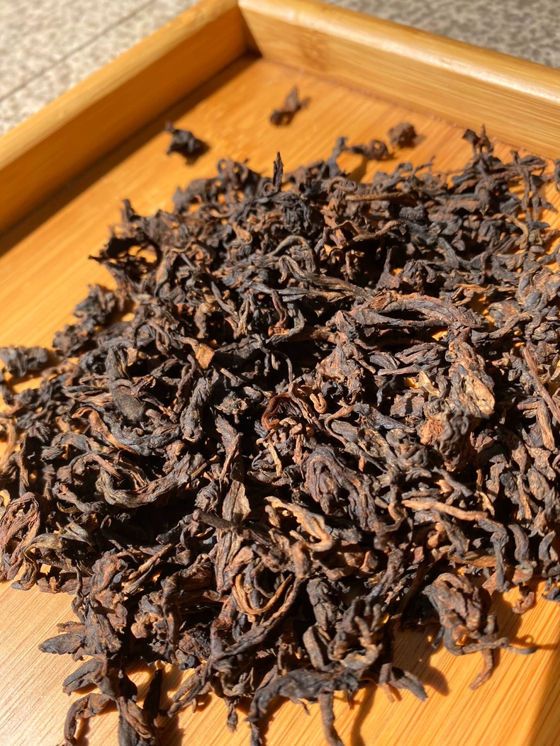 2013年易武刮風寨熟茶散茶竹筐茶400克普洱熟普 普洱茶 BUASHOP普洱老茶