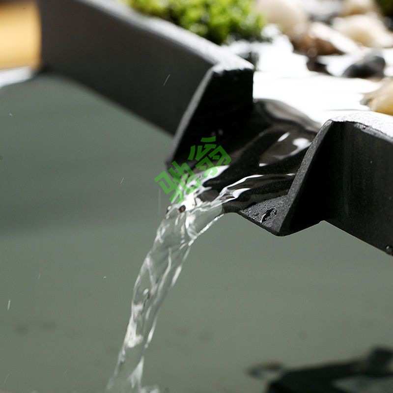 yut简约创意假山石槽鱼池小鱼缸循环喷水流水器水景摆件装饰造景
