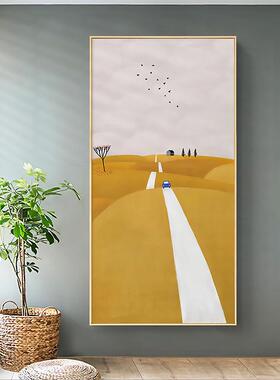 幻想国度北欧风格装饰画文艺抽象风景挂画玄关竖版走廊过道壁画