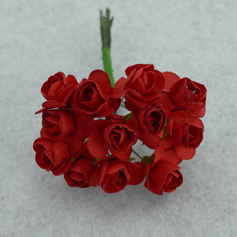 新款直销供应小纸花花环材料玫瑰花喜糖盒配件迷你婚庆纸花