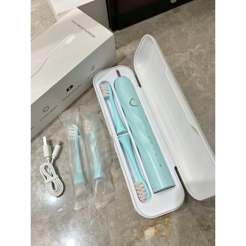 新款五档可调防水循环全身水洗充电声波电动牙刷马卡龙色送礼情侣