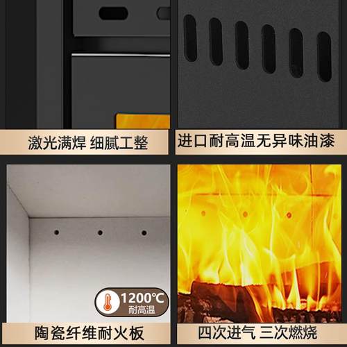 炉真壁火木家用室C0系列内客厅柴火燃木欧式器火焰取暖别墅农柴村