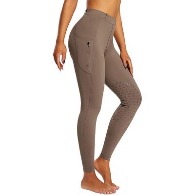Women's riding pants, silicone equestrian leggings, zipper