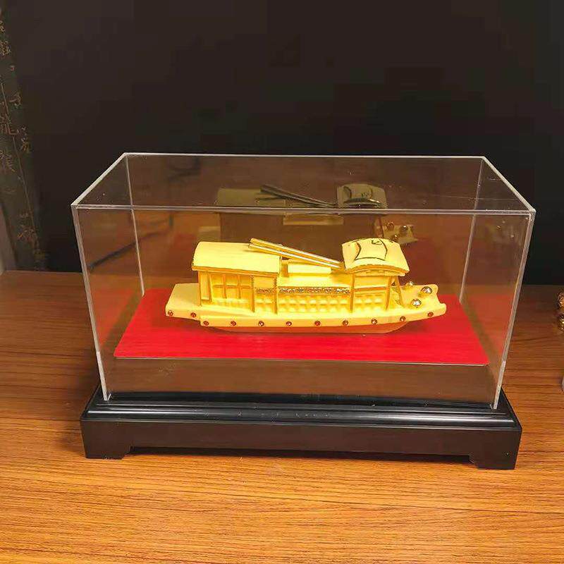 厂家树脂绒沙金红船摆件嘉兴周年庆纪念品船模南湖红船精神
