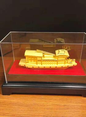 厂家树脂绒沙金红船摆件嘉兴周年庆纪念品船模南湖红船精神