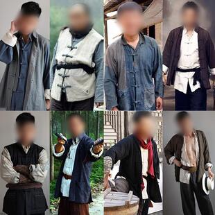 民国游击队影视演出服农民棉麻衣服民兵八路土匪舞台百姓群演服装