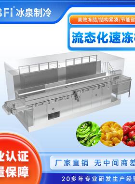 速冻小浆果树莓蓝莓大型流态化速冻生产线水果蔬菜预制菜生产机器