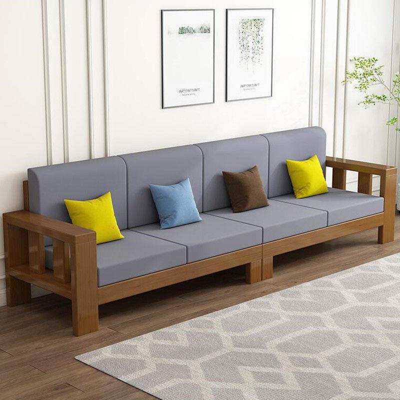 ZH新中式全实木沙发茶几组合家用小户型网红单人赖人出租房沙发客