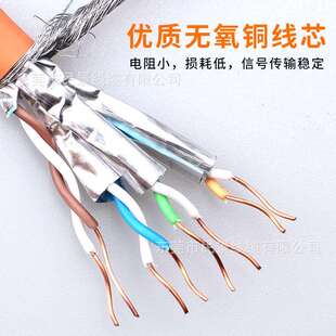 七类网线双屏蔽cat7类万兆网线家用S 含税 FTP过测试网络线
