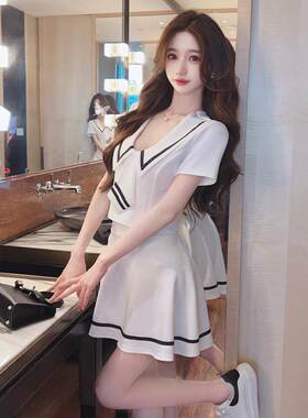 夜场上班两件套女制服桑拿足浴会所修身工作服性感套装裙夏