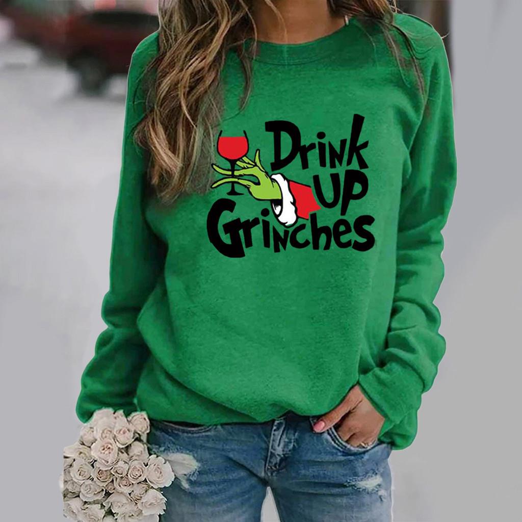 Women's Christmas pattern long sleeve round neck sweatshirt