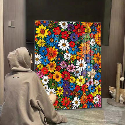 潮流高难度植物花卉钻石画满钻新款太阳花十字绣线绣装饰画新款5d