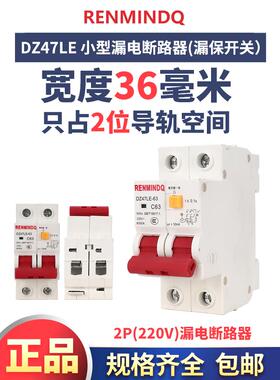漏电保护开关2P63A3P断路器空开220V家用空气开关带漏电保护器32A