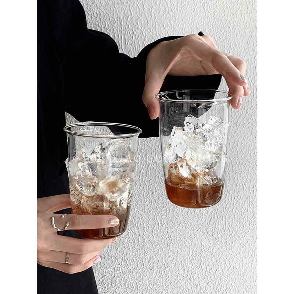 冰美式拿铁咖啡杯ins风玻璃杯耐高温简约水杯牛奶杯饮料杯果汁杯,餐饮具,玻璃杯,淘宝优惠券,粉丝福利购,淘宝优惠卷