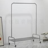 男女装 店不锈钢展示架带轮落地架带收纳层货架陈列架挂衣架可移动