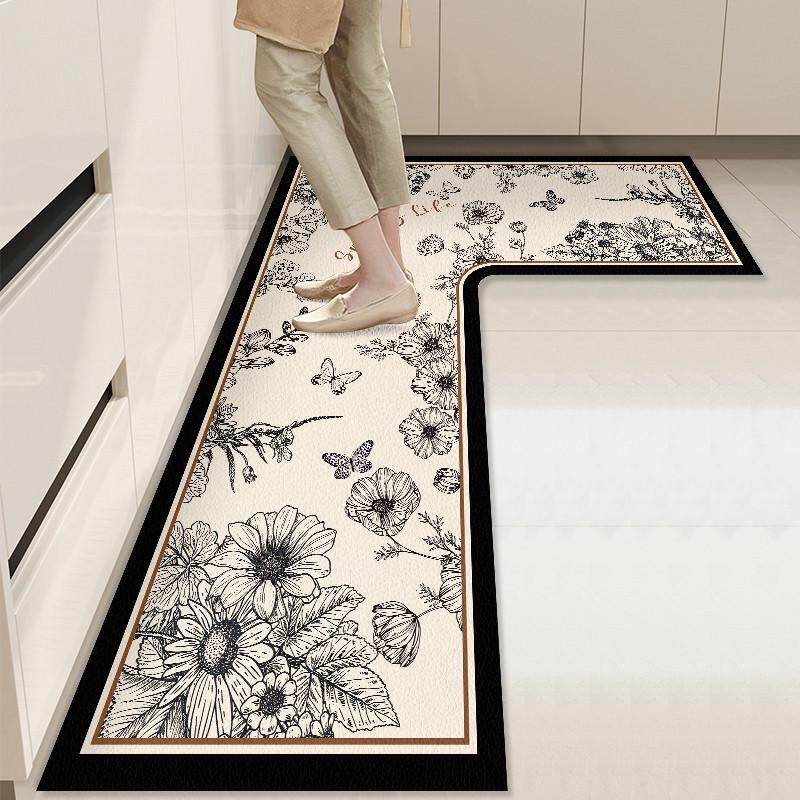 厨房专用地垫吸水垫防滑吸水免洗可擦地毯硅藻泥L型整块防油耐脏