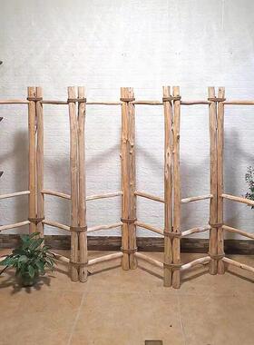 原木衣架B&B隔板创意实木折叠屏风装饰储物架简单现代装饰架子